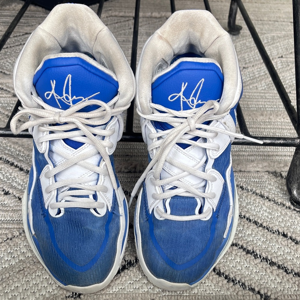 Blue and White Athletic Sneakers